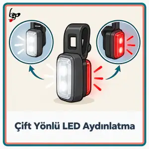 Köpek aksesuarında çift yönlü LED aydınlatma