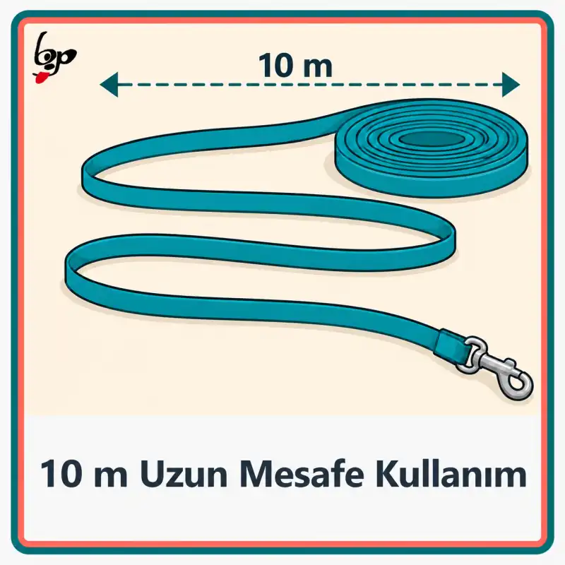 Kerbl köpek eğitim kayışı 10 m uzun mesafe kullanım