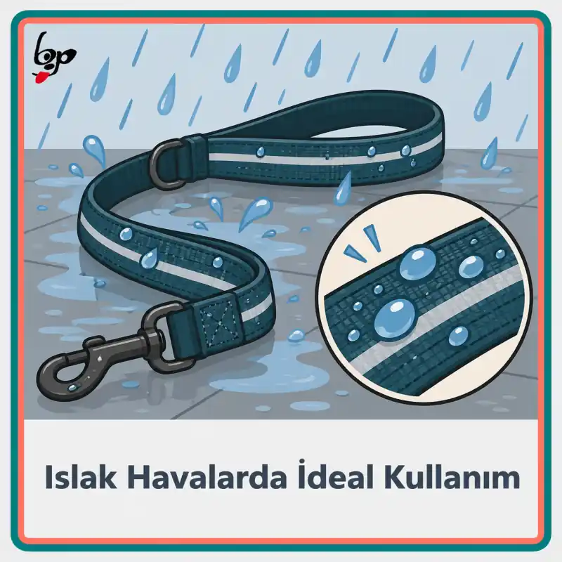 Kerbl köpek eğitim kayışı ıslak havalarda ideal kullanım