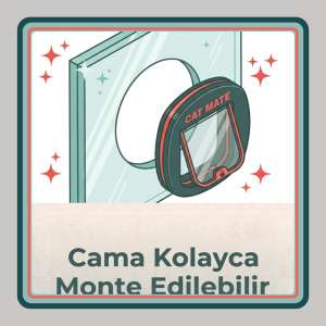 balkon camı için kedi kapısı yuvarlak kesim