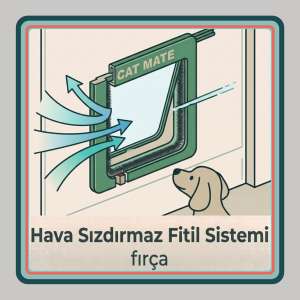 Rüzgar geçirmez köpek kapısı - Hava sızdırmaz özel contası ile evinizi soğuk, toz ve rüzgardan korur. Konforlu ve enerji tasarruflu köpek kapısı.