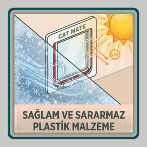 Sararmaz ve sağlam PVC malzemeden üretilen dayanıklı köpek kapısı modeli