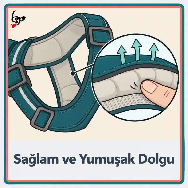 Köpek ekipmanında sağlam ve yumuşak dolgulu yapı