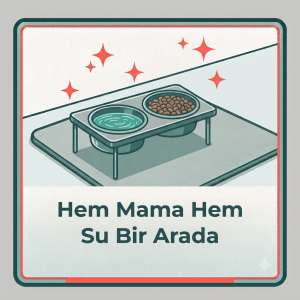 paslanmaz çelik mama kabı iki hazneli