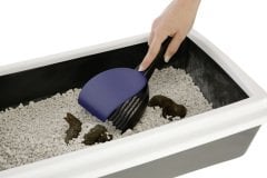 Kedi kumu temizleme küreği elekli ve kapaklı Lacivert