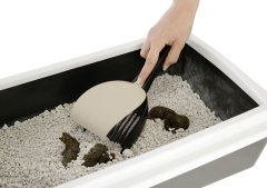 Kedi Kumu Küreği Elekli ve Kapaklı Bej