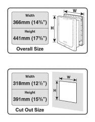 Köpek Kapısı L 2 Yollu kapı 363 x 297mm Kahve