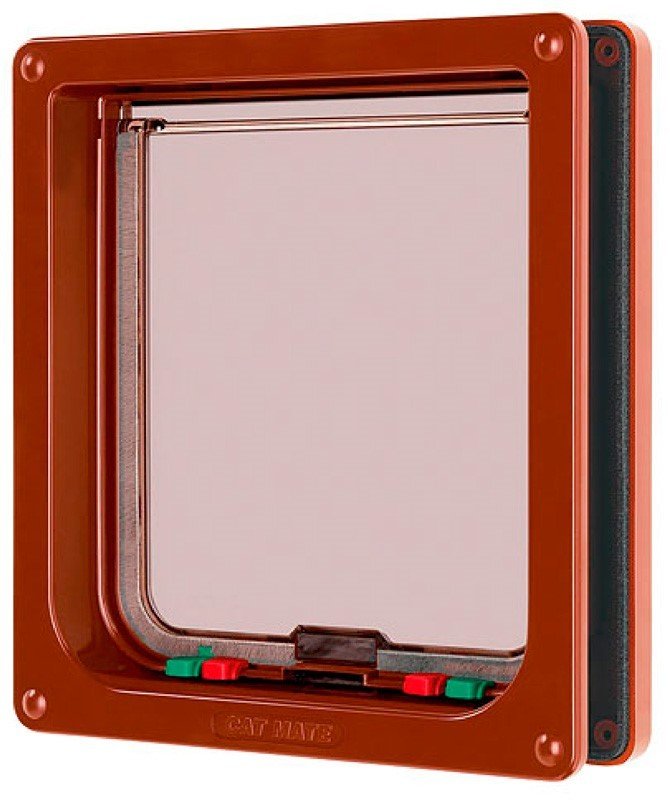 Büyük Kedi ve küçük Köpek Kapısı L 4 yollu Kapı 181 x 196 mm Kahve