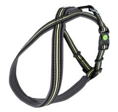 Kerbl Xenos Reflektörlü Kilitli Köpek Sırt Tasması XL Siyah Neon Sarı 50-80 cm