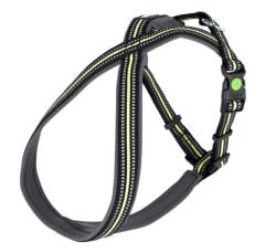Kerbl Xenos Reflektörlü Kilitli Köpek Sırt Tasması L Siyah Neon Sarı 40-60 cm