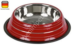 Çelik Mama Kabı Renkli 900 ml - Kırmızı
