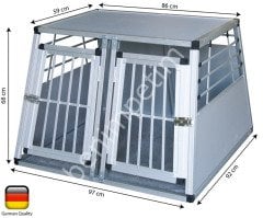 Köpek Bagaj Kafesi Alüminyum Kasalı iki kapılı 92*97*68cm