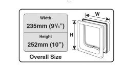 Büyük Kedi ve küçük Köpek Kapısı L 4 yollu Kapı 181 x 196 mm Beyaz