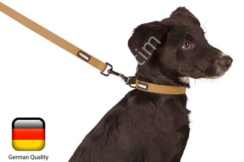 Kerbl Easy Care 100 cm PVC Kaplı Köpek Gezdirme Kayışı Krem