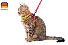 Kedi Bel Tasması 120cm Kayışlı Gökkuşağı Desenli