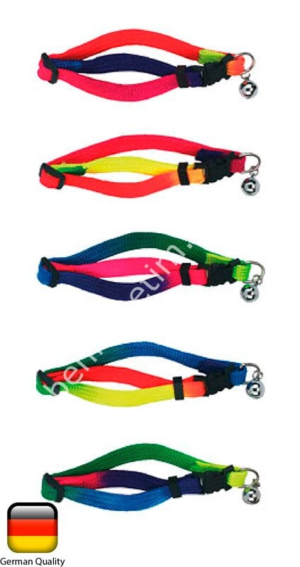 Kedi Boyun Tasması Gökkuşağı Desenli