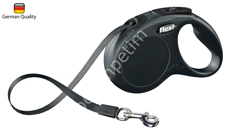 Flexi New Classic Siyah 5 m - 15 kg