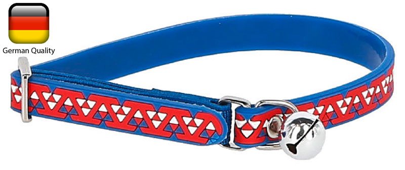 Kedi Tasması, Çıngıraklı ve lastikli Kırmızı - Mavi