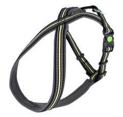 Kerbl Xenos Reflektörlü Kilitli Köpek Sırt Tasması M Siyah Neon Sarı 30-40 cm